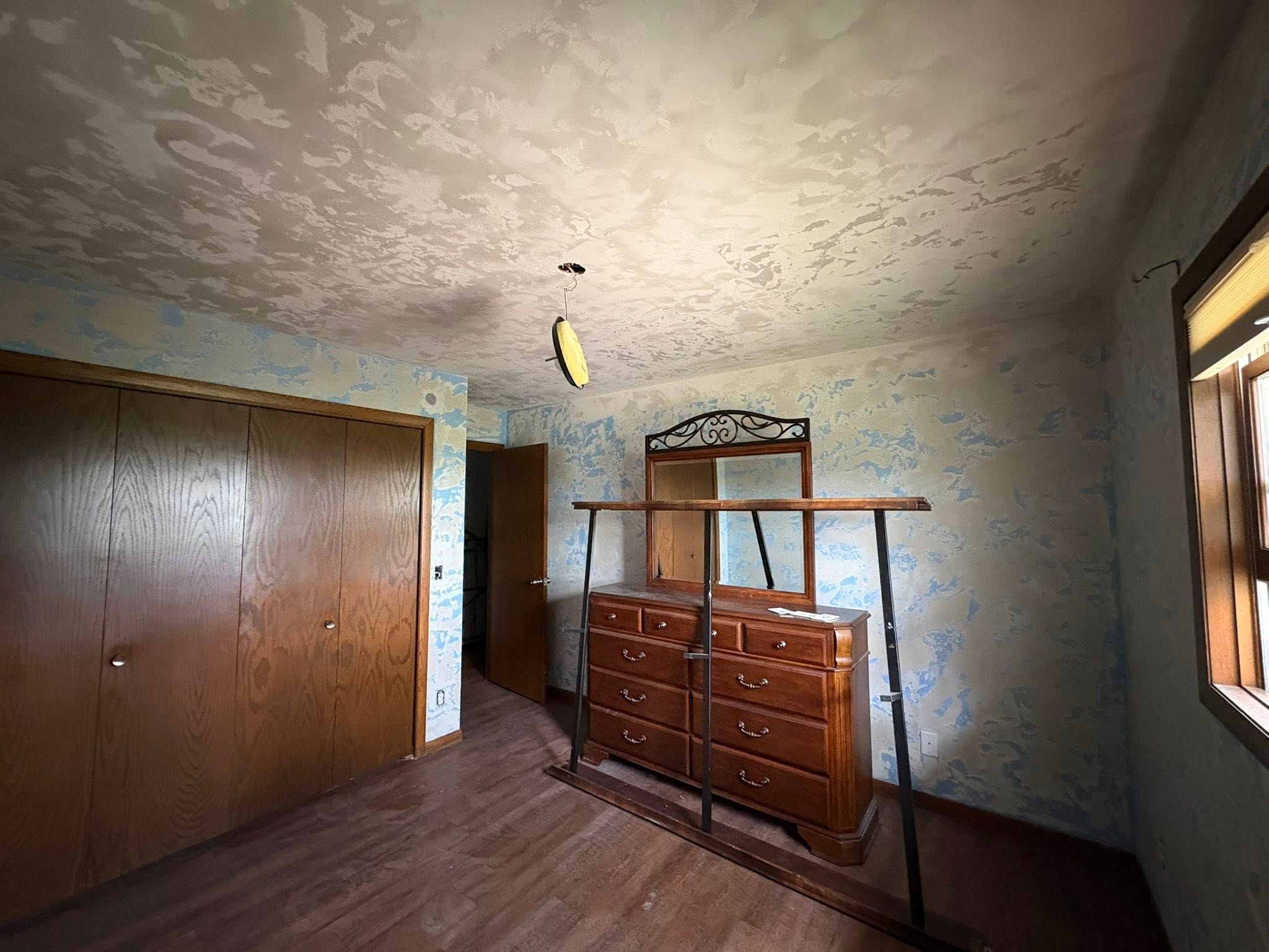 A drywall patch that is still visible